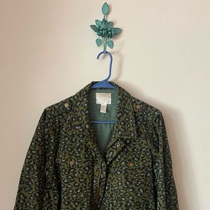 forever 21 | olive leopard print utility jacket